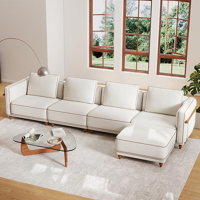 Modular Sectional Sofa,157.5" Luxury Cloud Sofa Sets with Ottoman