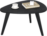 Small Oval Coffee Table,31.5" White Leaf-Shaped Center Table