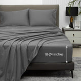 Extra Deep Pocket King Sheet Sets Fits 18"-24" in Deep Mattress -100% Cotton King Sheet Set,