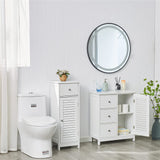 White Bathroom Storage Cabinet with 3 Drawers and Two Layers Cabinet,Small Cabinets