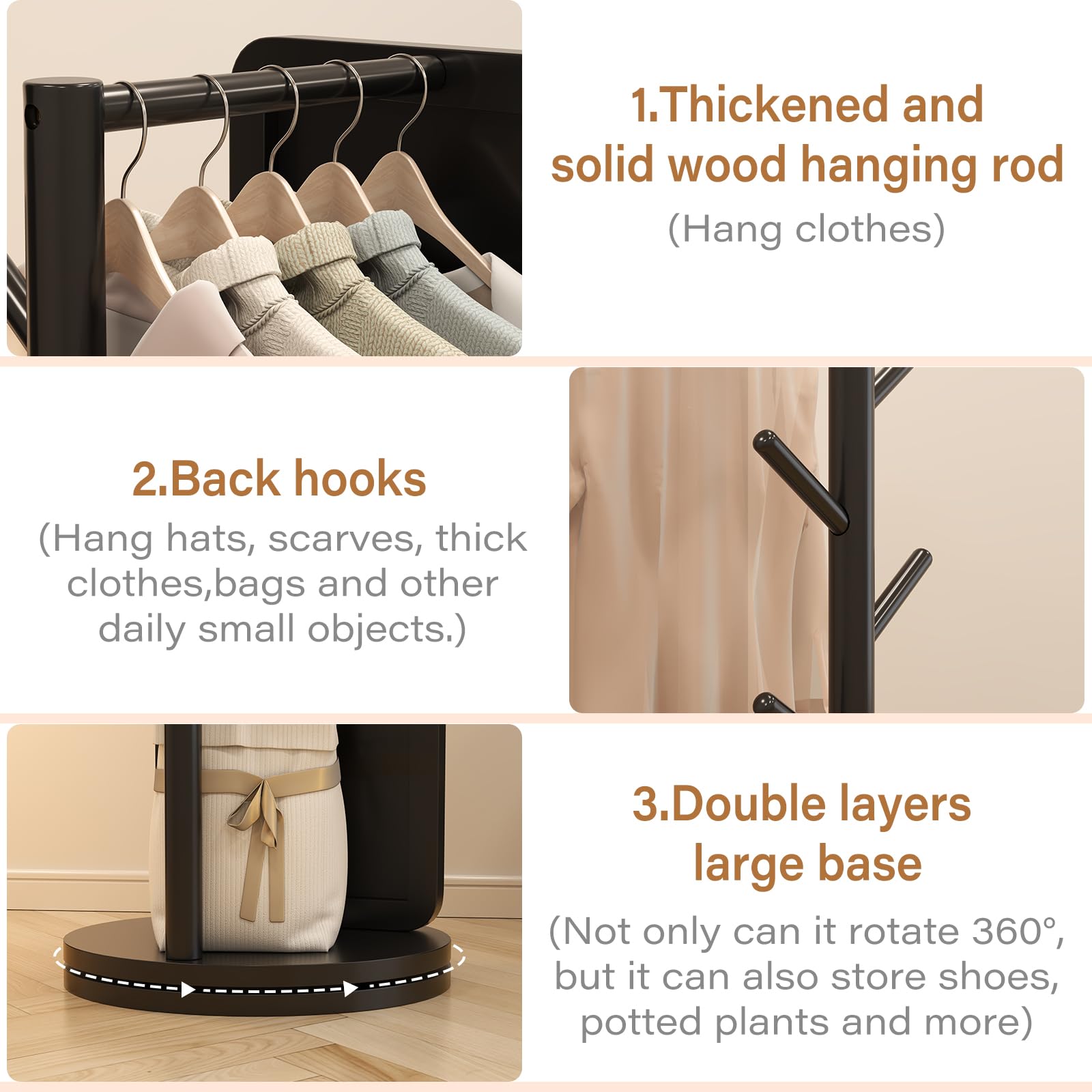 70x19 Full Length Floor Mirror with Stand - Solid Wood Swivel Mirror