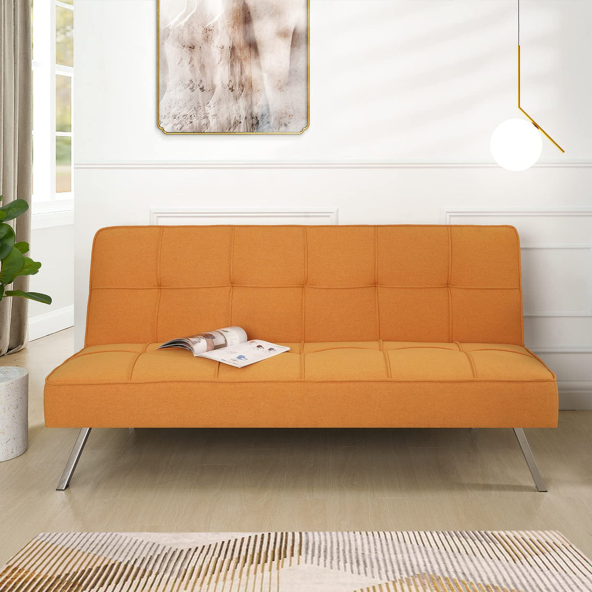 Madison Modern Futon Sofa Bed - Compact Design for Small Spaces - Convertible Futon