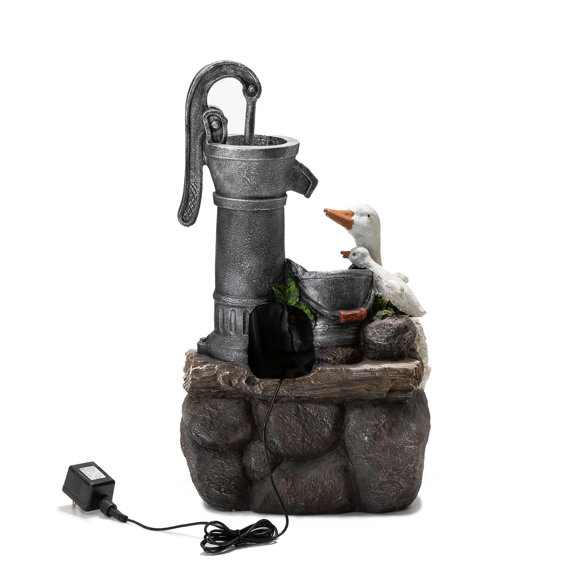 Outdoor Fountain 23.25" Height, Waterfall Fountain Indoor Water Fountain Freestanding
