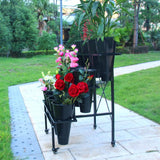 Moving Plant Stand with Wheels Heavy Duty Garden Cart Display Flower Shelf