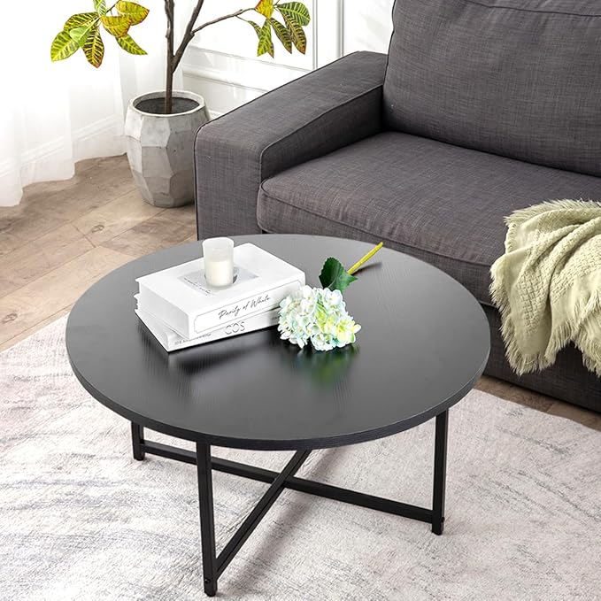 Round Coffee Tables, Accent Table Sofa Table Tea Table with Storage 2-Tier