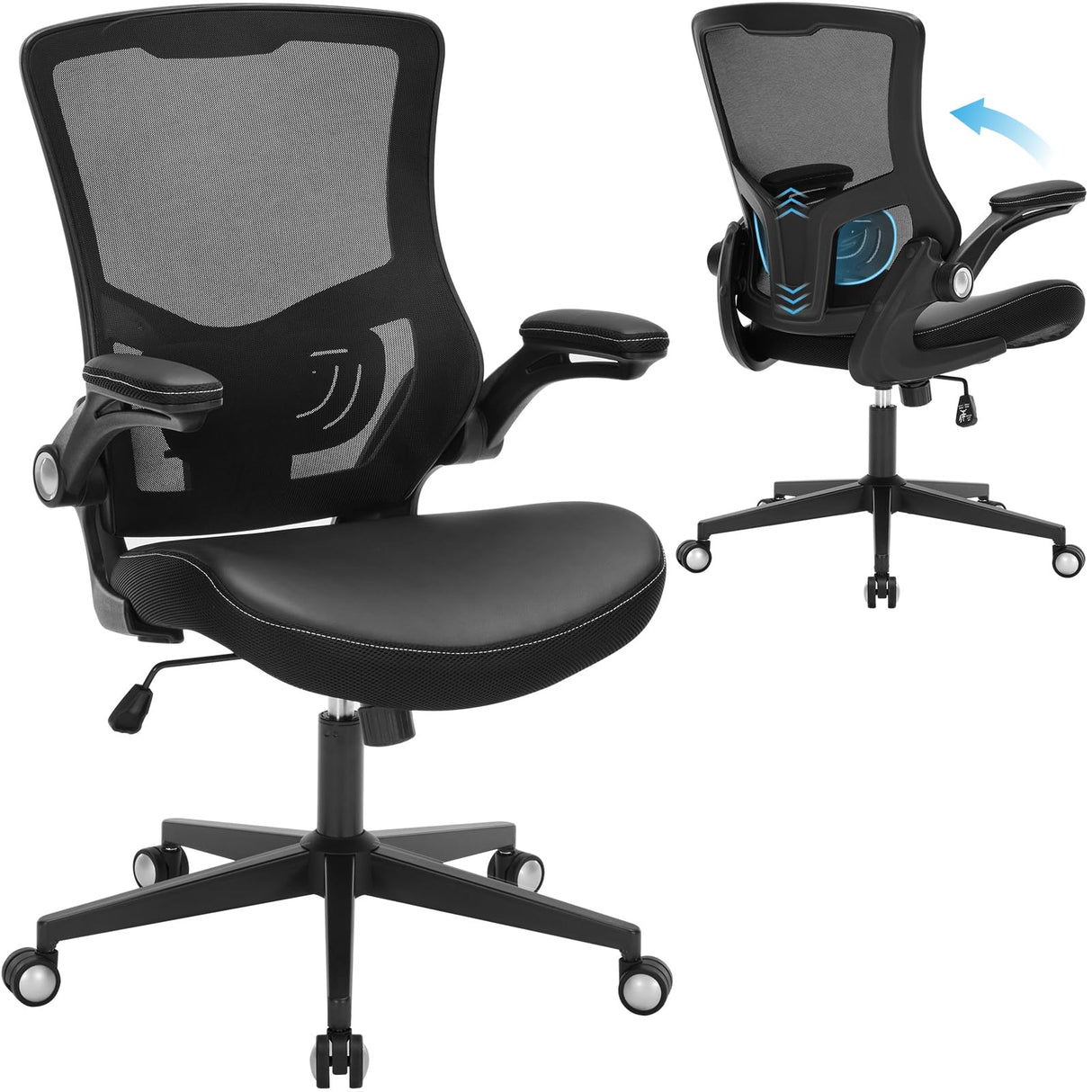 Ergonomic Mesh Office Chair with Lumbar Support - 350 lbs Capacity