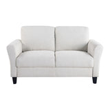 Solutions Watford Loveseat with Rolled Arms, Oyster