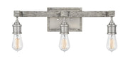 Hinkley Denton Collection Three Light Bathroom Vanity Fixture Pewter/Driftwood Grey