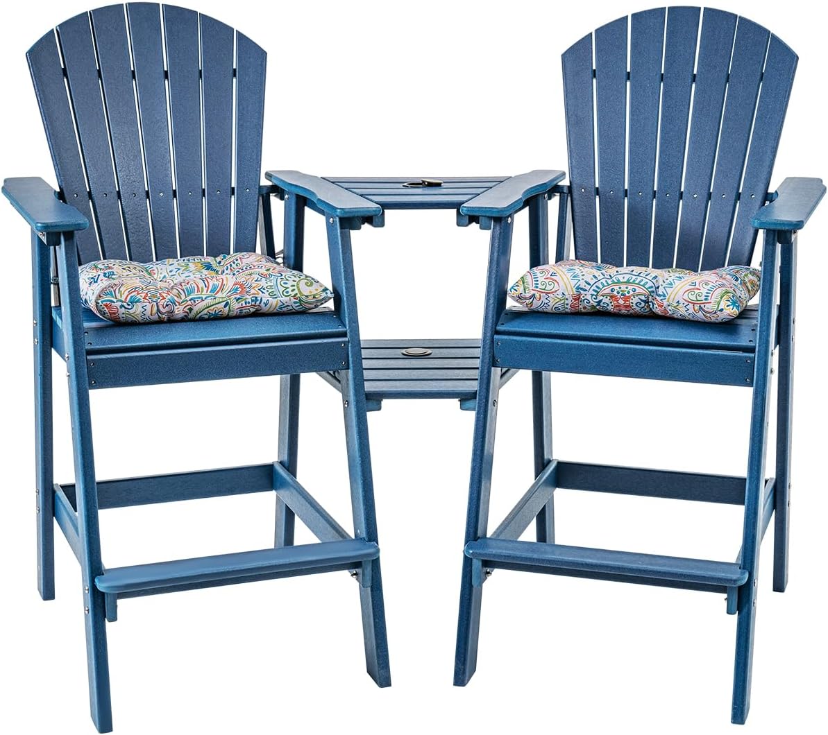 Tall Adirondack Bar Set, Patio Umbrella Table and Bar Chairs