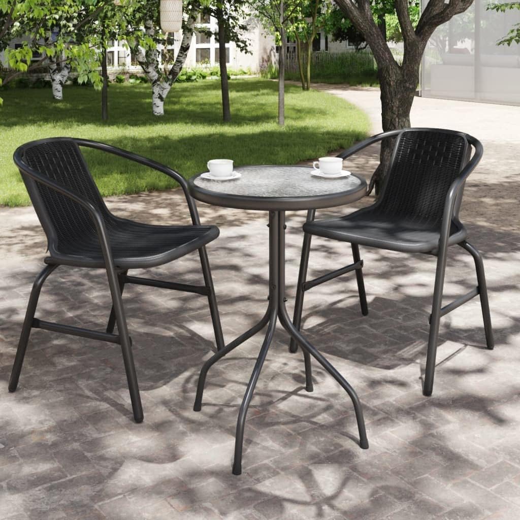 Patio Table Ø19.7"x28" Steel Anthracite Outdoor Side Table Patio Table Small Outdoor Table Suitable