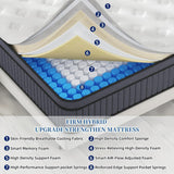 King Size Mattress, Upgrade Strengthen 12 Inch Firm Hybrid King Mattress in a Box