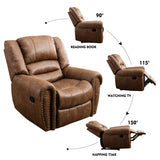 Leather Recliner Chair, Classic Breathable Manual Recliner Chair l