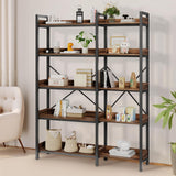 5-Tier Corner Bookshelf - Modern Tall Corner Bookcase with Sturdy Metal Frame, Large