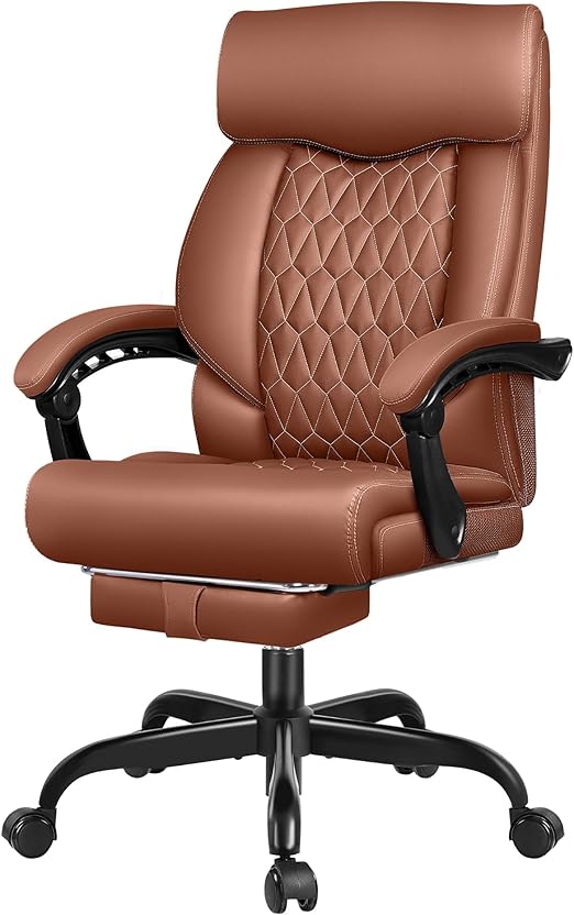 Office Chair, Big and Tall Office Chair, Reclining Office Chair with Footrest Home Office