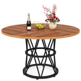 Round Dining Table for 4, 47 Inches Kitchen Table Circle Dinner Table,