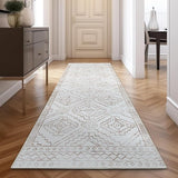 Runner Rug 3x10 Moroccan Hallway Rug with Line Bohemian Kitchen Washable Runner