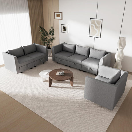 Sectional Couches Sofa with Storage, Convertible Couch with High-Density Sponge Filling