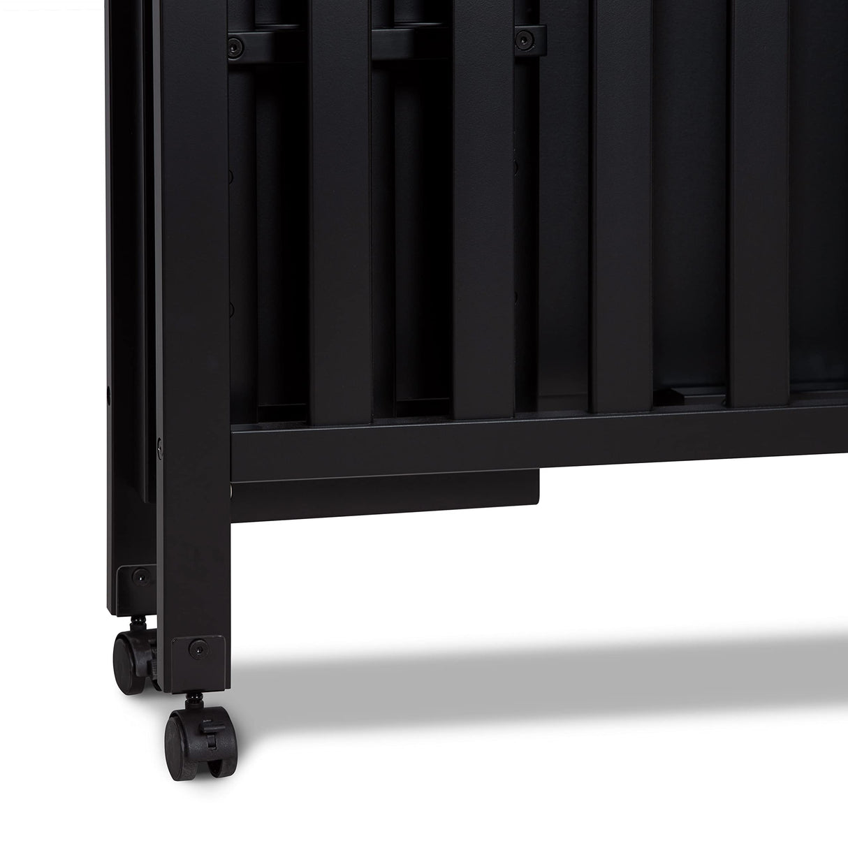 Folding Portable 3-in-1 Convertible Mini Crib and Twin Bed in Ebony, Greenguard Gold