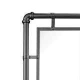 29" Rectangle Industrial Black Metal Pipe Wall Mirror