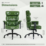 Executive Office Chair Retro Green Leather Office Chai