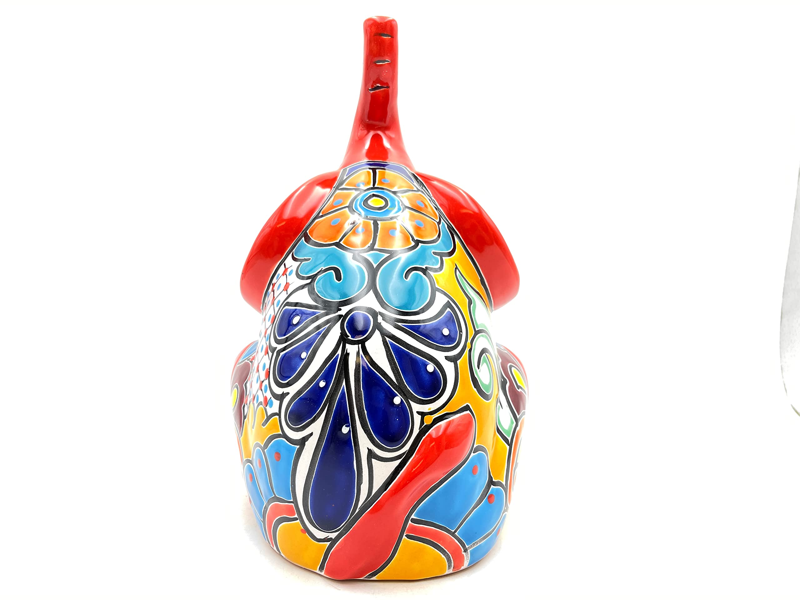 Talavera Pottery Elephant with Trunk Cute Home Decor Hand Painted Indoor Outdoor