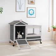 Chicken Coop Hen House - 96in Wooden Poultry Cage with Wheels