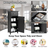 Bathroom Floor Cabinet, Freestanding Storage Cabinet with Adjustable Shelf and Drawer