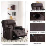 Oversized Swivel Rocker Recliner Chair, 40" Extra Wide Recliner with Massage