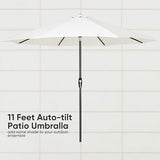10ft Patio Market Outdoor Table Umbrella with Auto Tilt and Crank