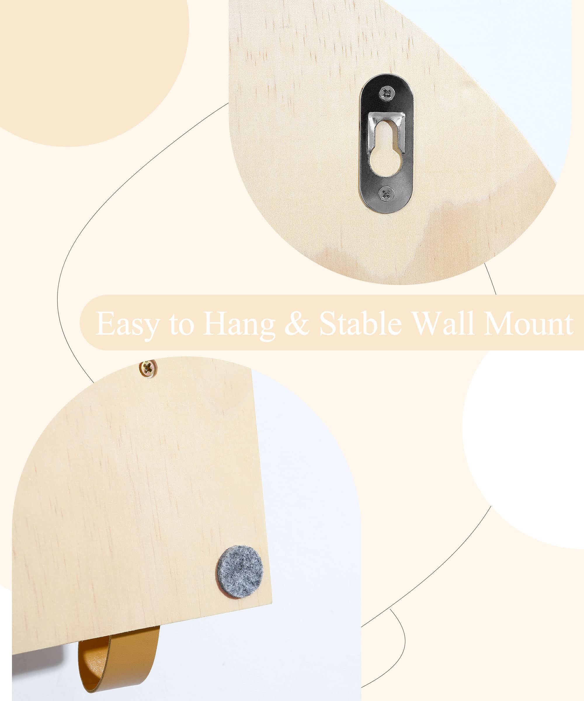 Kids Bathroom Mirror with Shelf, Entryway Home Organizer Arched Wood Boho Storage Mirrors
