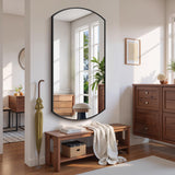 30x60 Inch Black Oval Bathroom Mirror