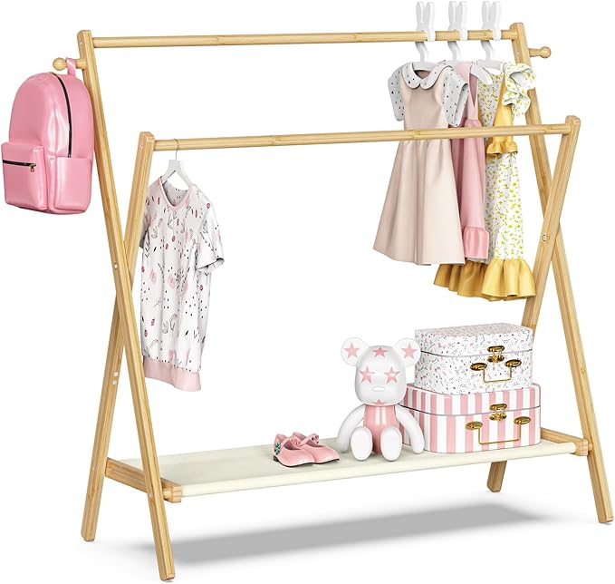 Kids Clothing Rack, Small Clothes Rack for Toddler Pets, Kids Dress Up Rack