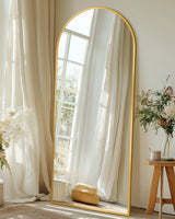 Full Length Mirror with Stand, 58"x18" Arched Full Body Mirror, Large Stand Up Mirror