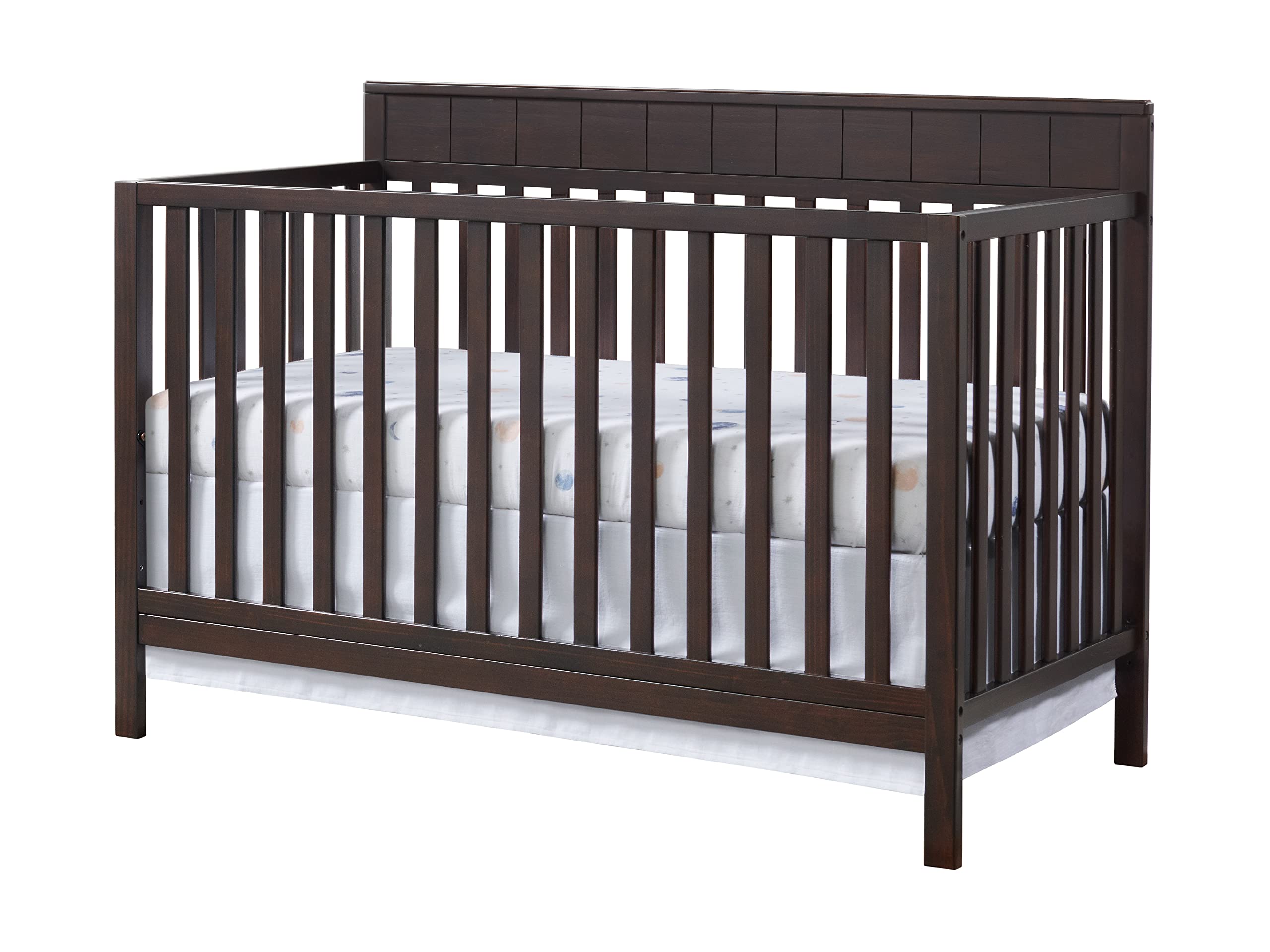 Logan 4-in-1 Convertible Baby Crib, Espresso Brown, GreenGuard Gold Certified