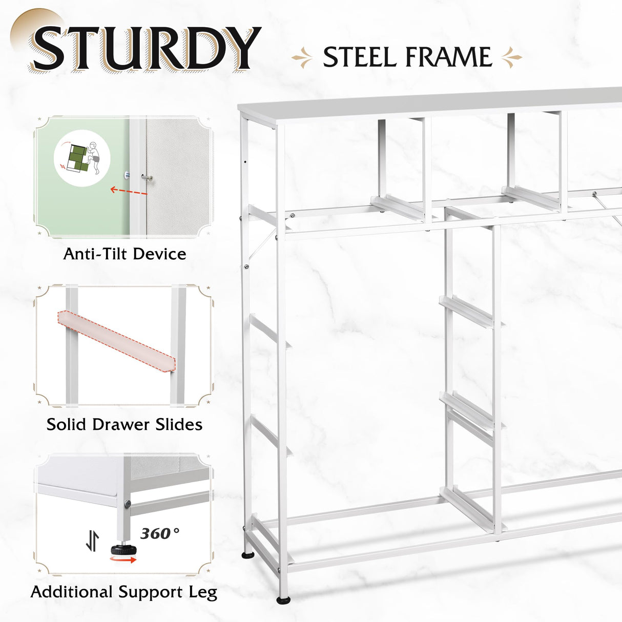 9-Drawer Dresser, Fabric Storage Tower for Bedroom, Hallway, Closet, Tall Chest