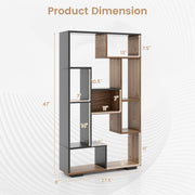 Tangkula Geometric Bookshelf, 47 Inch Tall Bookcase with Multiple Open Shelves, Anti-Tipping Devices, Freestanding 9 Cubes Bookshelf Storage Display for Living Room Study Office (Black, 47")