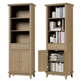 Bookcases with 2 Doors and 1 Drawer, Floor Standing Display Storage with 1 Adjustable