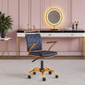 Gold Accent Office Chair with Wheels - White Adjustable Swivel Desk Chair