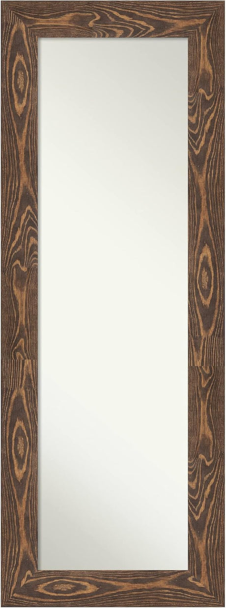 Wood Door Wall Mirror, Full Length Mirror (51.5 x 17.5 in.), Owl Brown Narrow Full Body