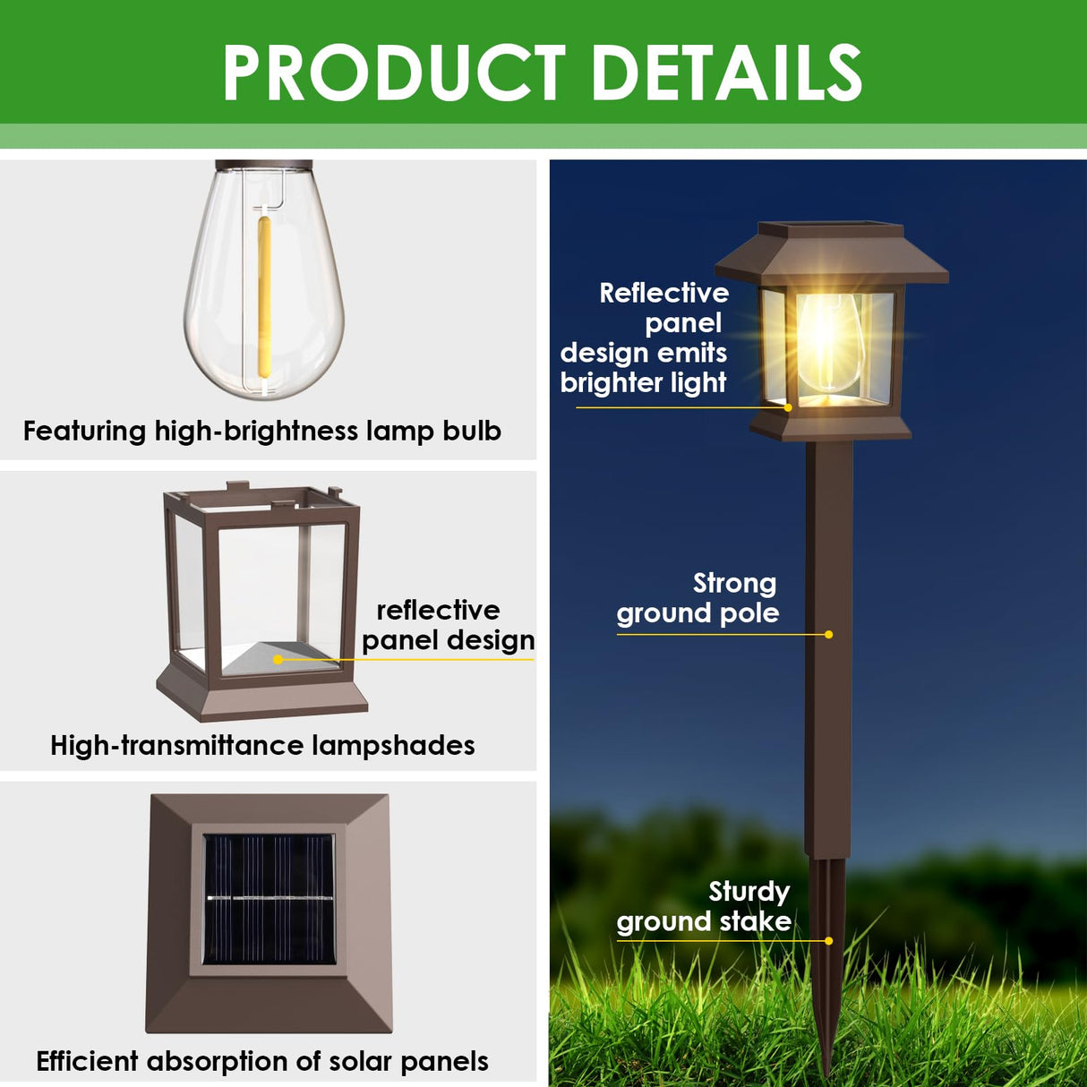 12 Solar Pathway Lights & 8 Pack Solar Pathway