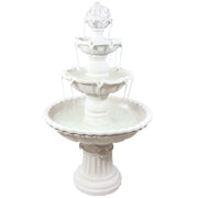 52-Inch 3-Tier Outdoor Water Fountain with Fruit Top - Large Outdoor Water Feature