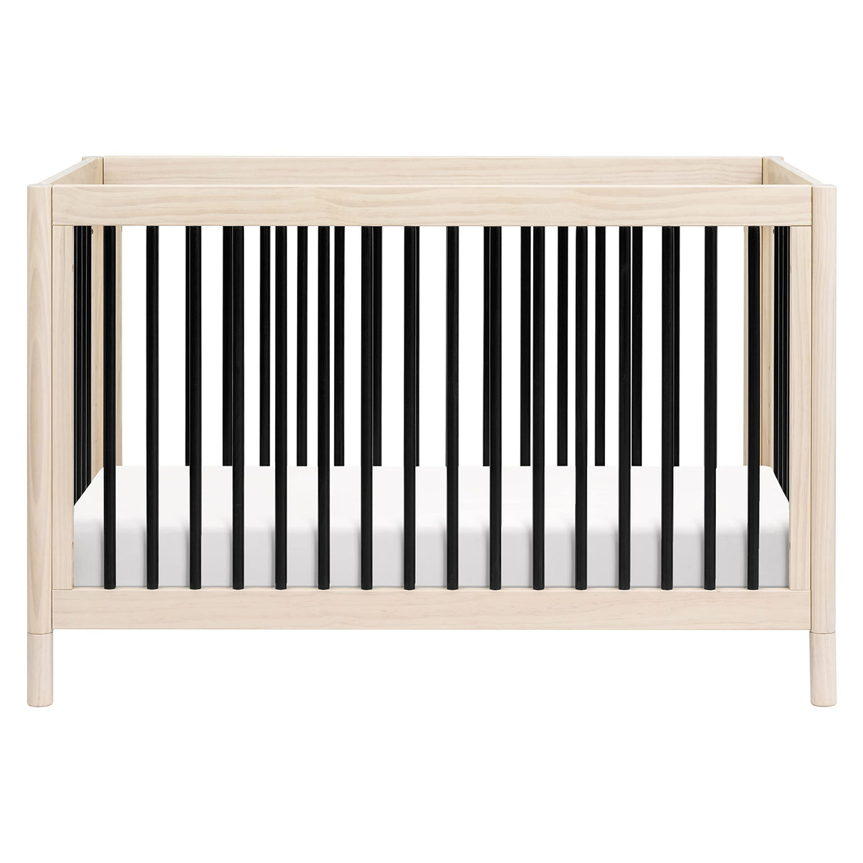 Gelato 4-in-1 Convertible Crib with Toddler Bed Conversion in Washed Natural and Black