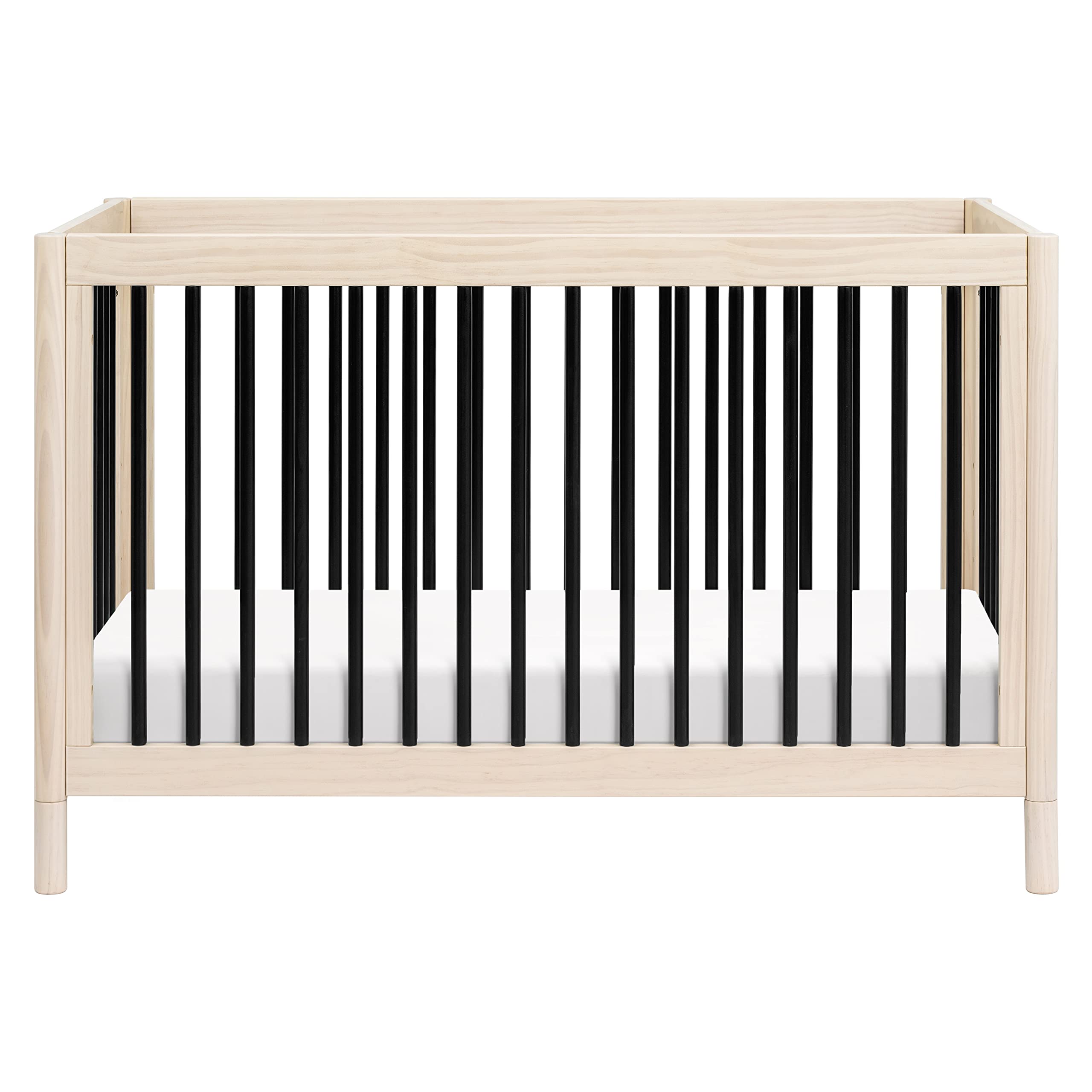 Gelato 4-in-1 Convertible Crib with Toddler Bed Conversion in Washed Natural and Black