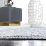 Amelia Collection Accent Rug - 4' x 6', Navy & Light Grey, Modern Abstract Distressed Design,