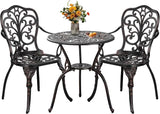 3 Piece Outdoor Bistro Set, Cast Aluminum Outdoor Bistro Table
