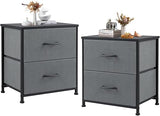 Nightstand Small Dresser with 2 Fabric Drawers Side Tables Bedroom End Table