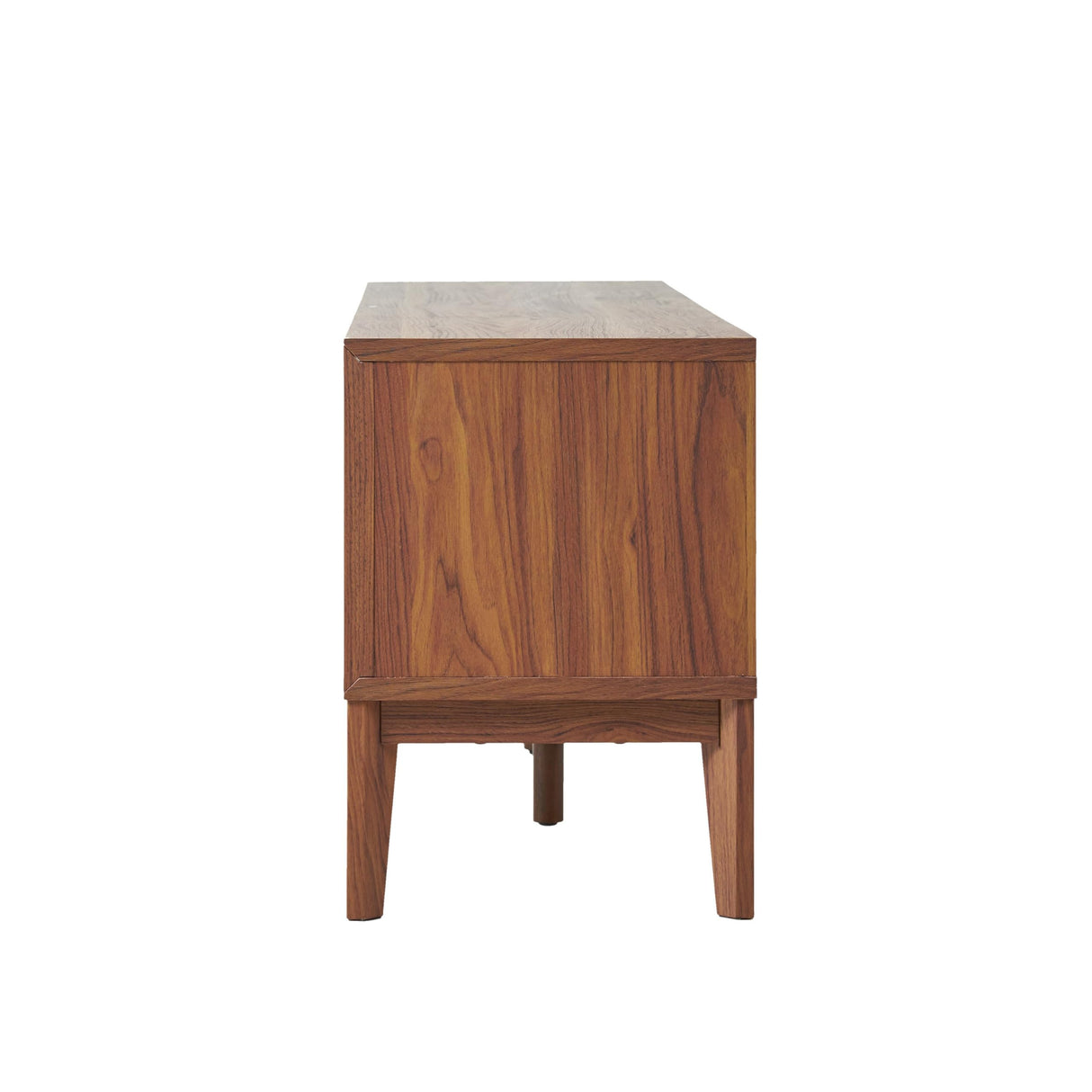 JONATHAN Y TVS1000B Gennaro 58 in. Farmhouse 3-Storage Sliding Door TV Stand Fits TVs up to 65 in. with Cable Management, Walnut Entertainment Center with Storage for Living Room, Bedroom