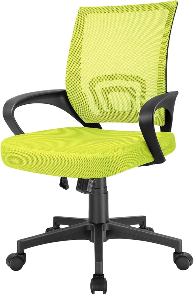 Office Ergonomic Desk Mesh Computer, Mid Back Swivel Task Executive Chair with Lumbar