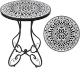 Outdoor Side Table Mosaic Patio Table Accent Tables Mosaic Tile Top Metal Frame
