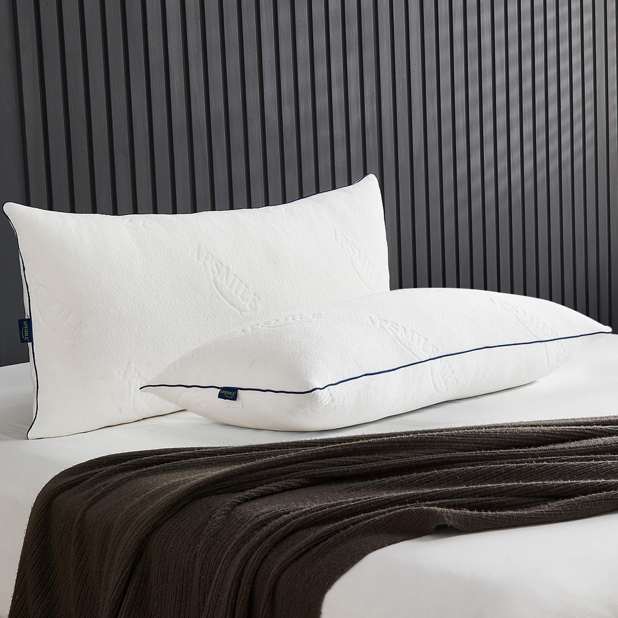 Pillows Queen Size Set of 2, Adjustable Luxury Cooling Pillows for Neck Pain, Hotel Firm